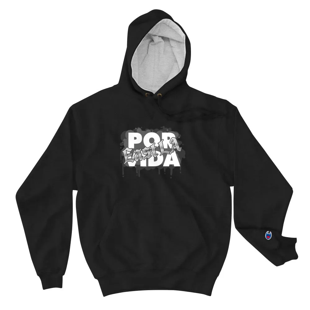 POR VIDA EAST LA Black & Silver Champion Hoodie