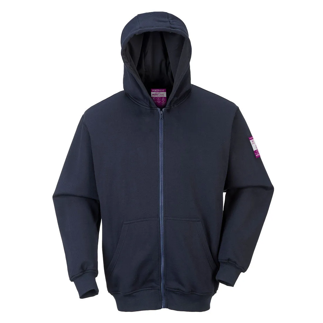 Portwest FR81 Zip Front Flame Retardant Hooded Sweatshirt