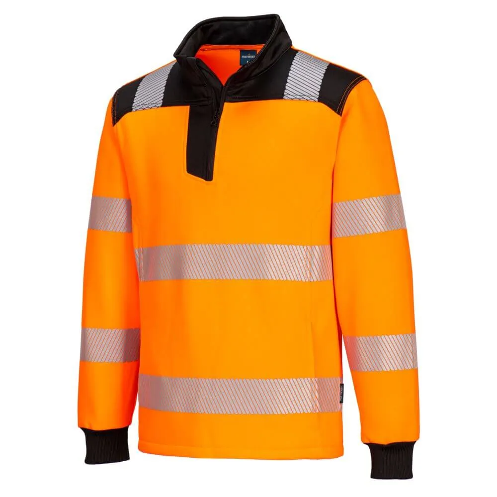 Portwest PW326 PW3 Hi-Vis Quarter Zip Sweatshirt