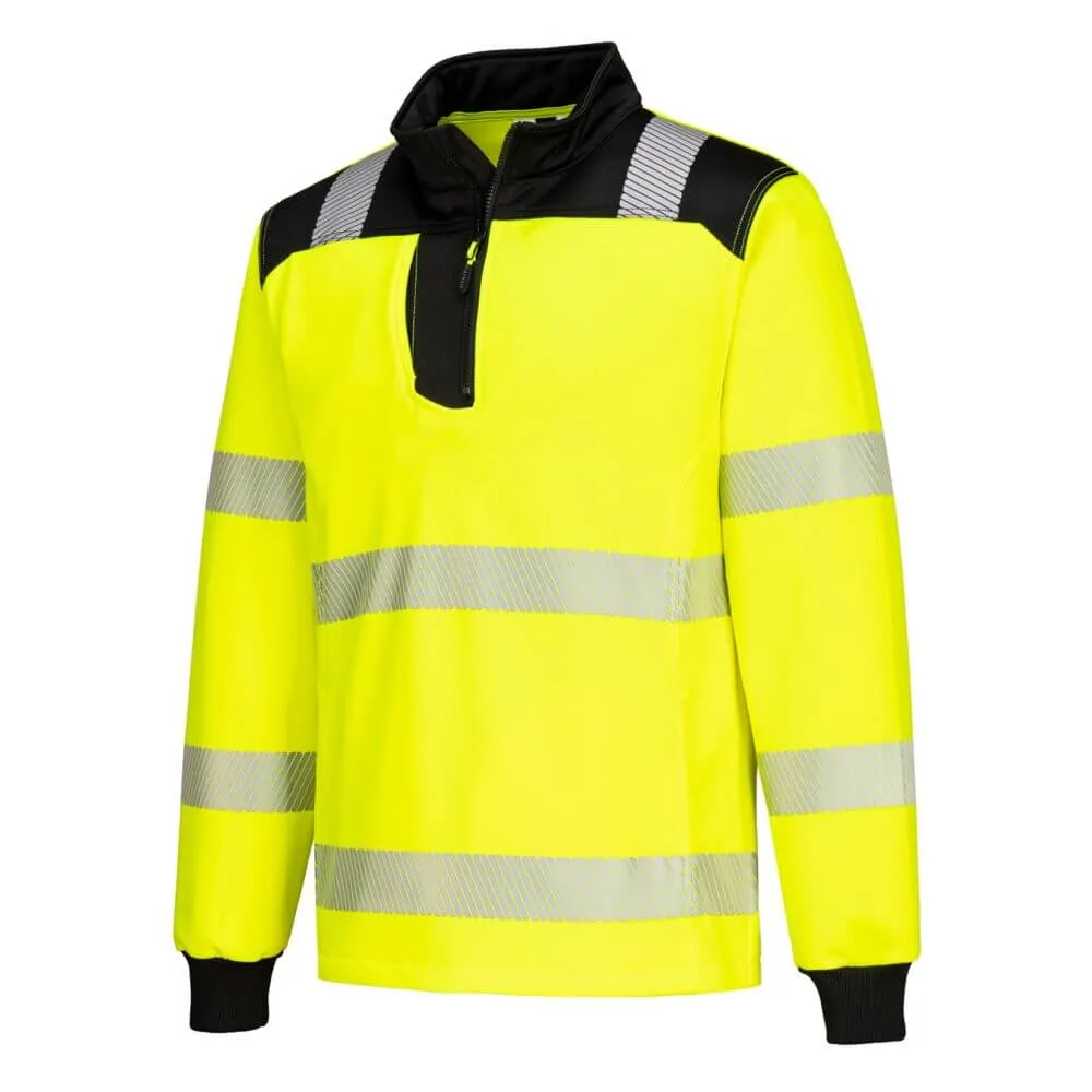 Portwest PW326 PW3 Hi-Vis Quarter Zip Sweatshirt
