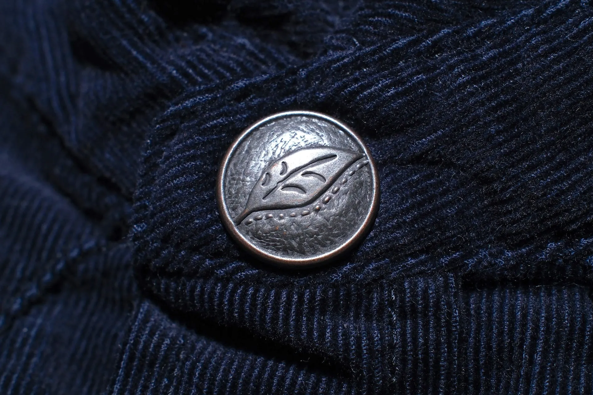 Pure Blue Japan 8oz "Silky-Smooth" Corduroy Western Shirt (Navy)