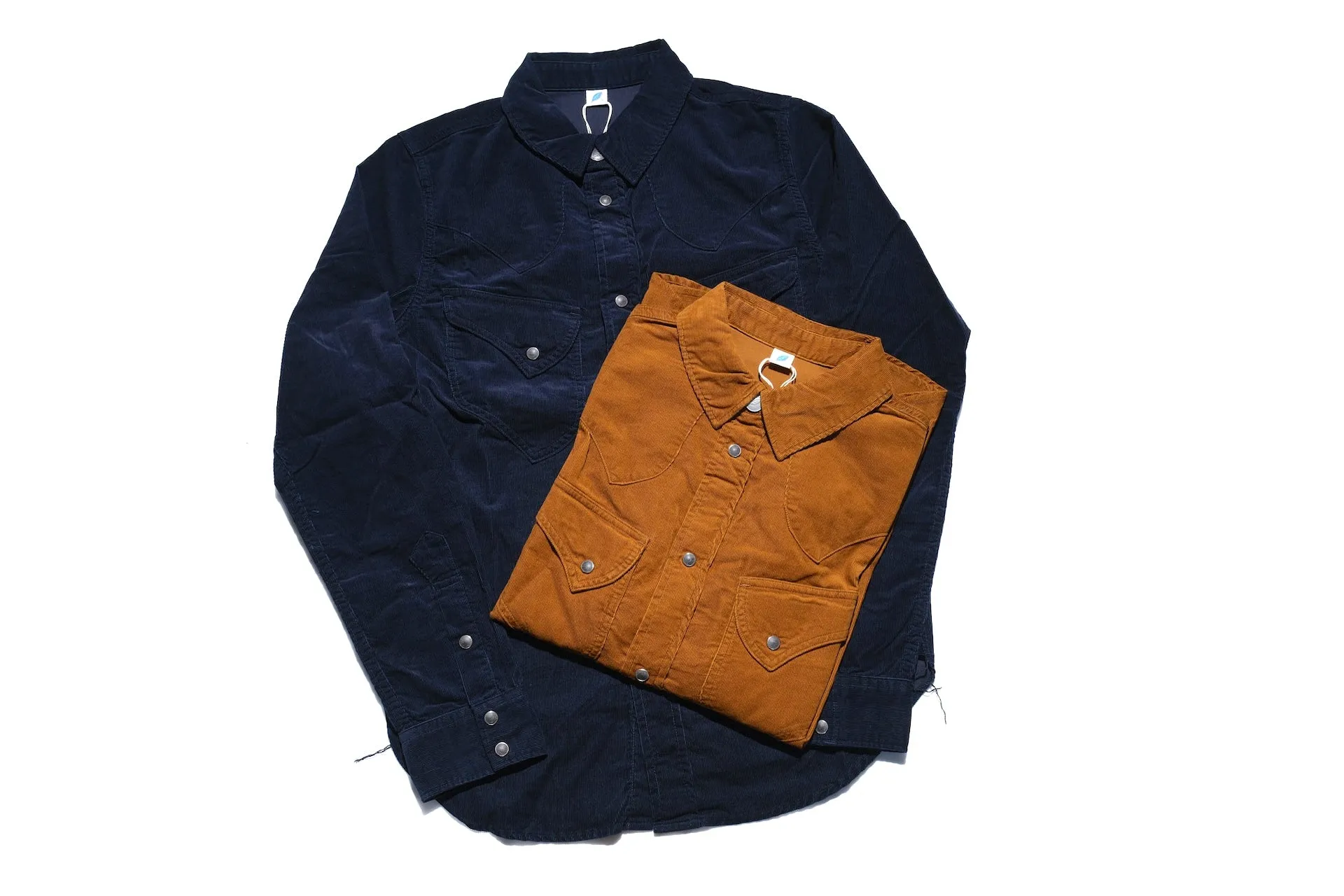 Pure Blue Japan 8oz "Silky-Smooth" Corduroy Western Shirt (Navy)