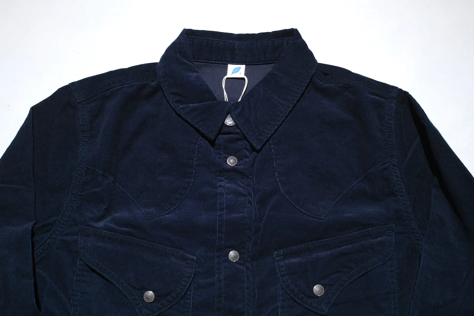 Pure Blue Japan 8oz "Silky-Smooth" Corduroy Western Shirt (Navy)