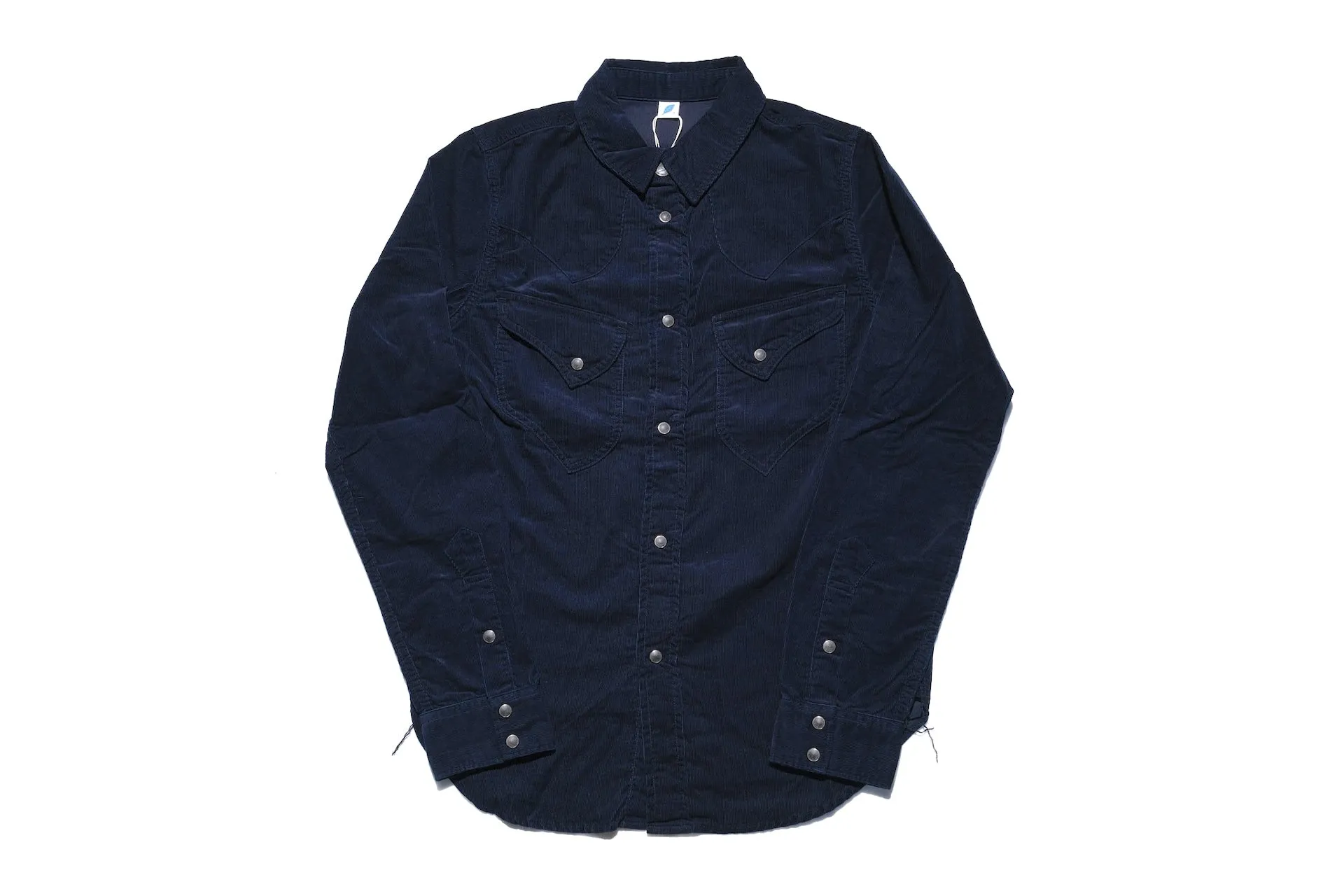 Pure Blue Japan 8oz "Silky-Smooth" Corduroy Western Shirt (Navy)