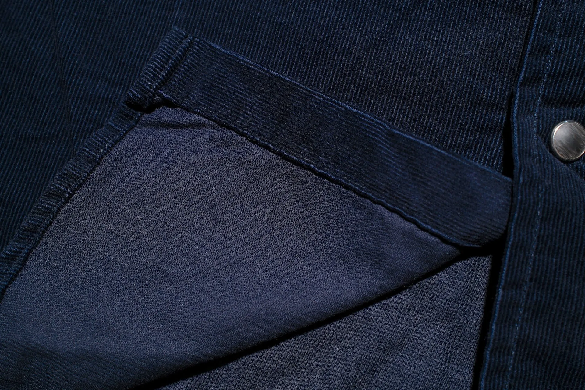 Pure Blue Japan 8oz "Silky-Smooth" Corduroy Western Shirt (Navy)