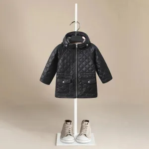 Quilted Down Cotton Jacket With Plaid Lining