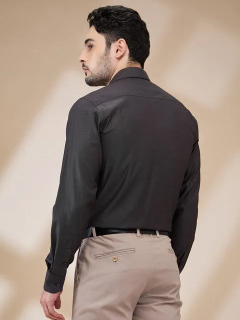 Raymond Men Black Structured Slim Fit Cotton Formal Shirts
