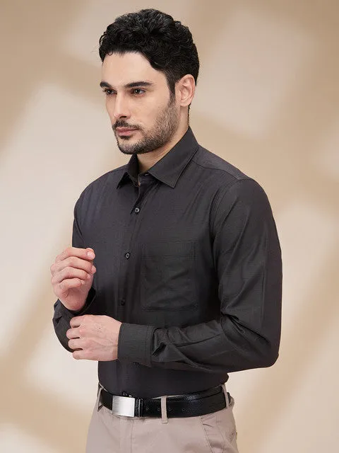 Raymond Men Black Structured Slim Fit Cotton Formal Shirts