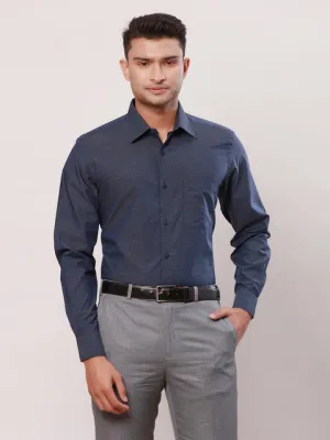 Raymond Men Blue Checks Contemporary Fit Cotton Formal Shirts