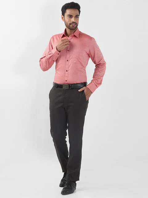 Raymond Men Pink Solid Slim Fit Cotton Formal Shirts