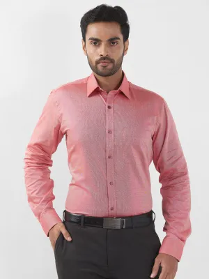 Raymond Men Pink Solid Slim Fit Cotton Formal Shirts