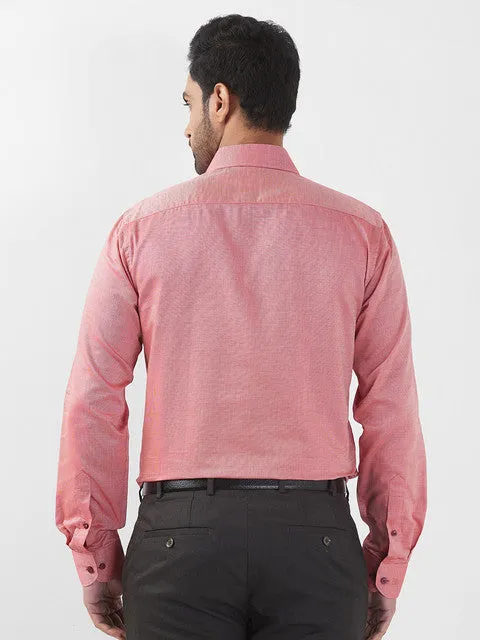 Raymond Men Pink Solid Slim Fit Cotton Formal Shirts