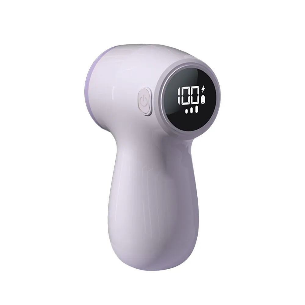 Rechargeable Electric Lint Remover Digital Display Fabric Shaver for Clothes Purple