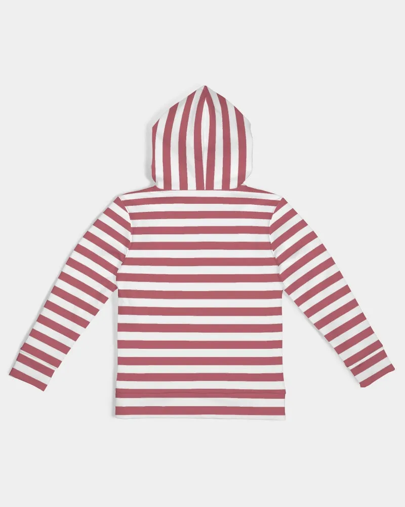 Red Stripes on White Kids Hoodie