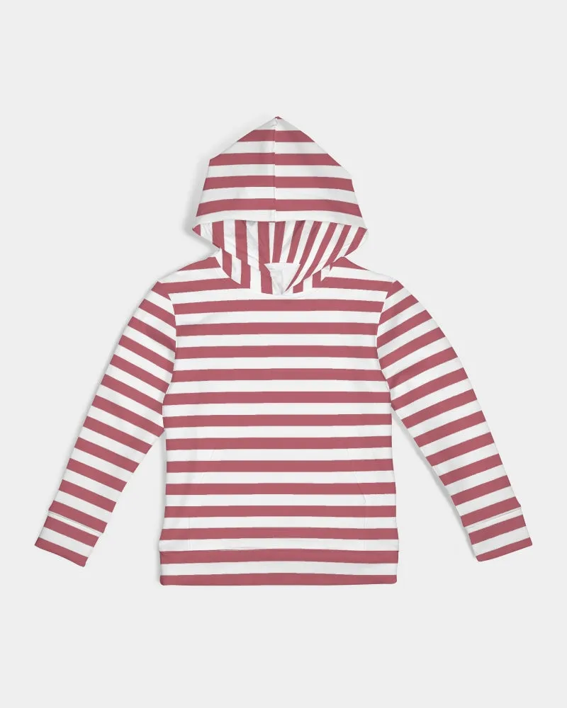 Red Stripes on White Kids Hoodie