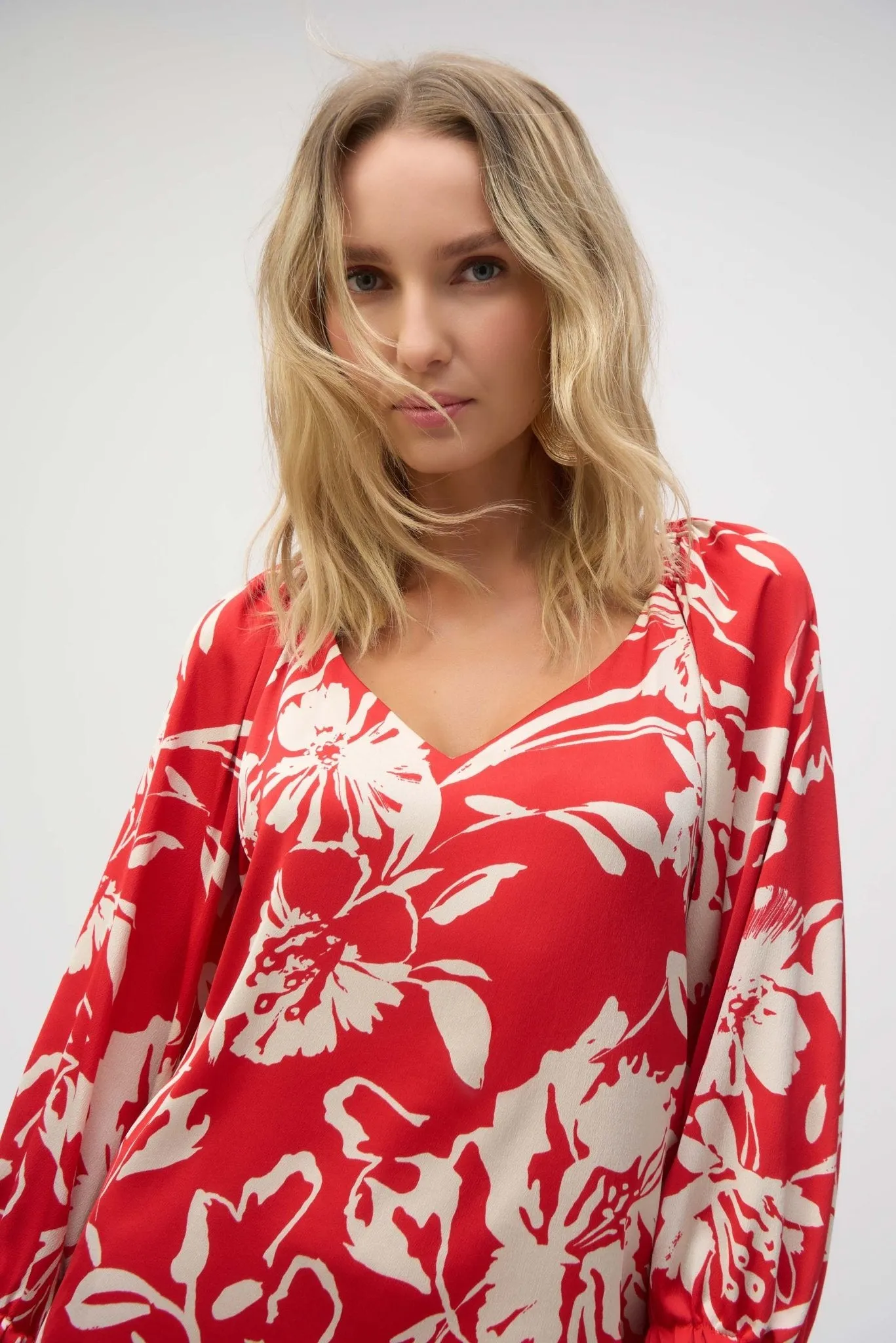 Satin Floral Print Straight Top