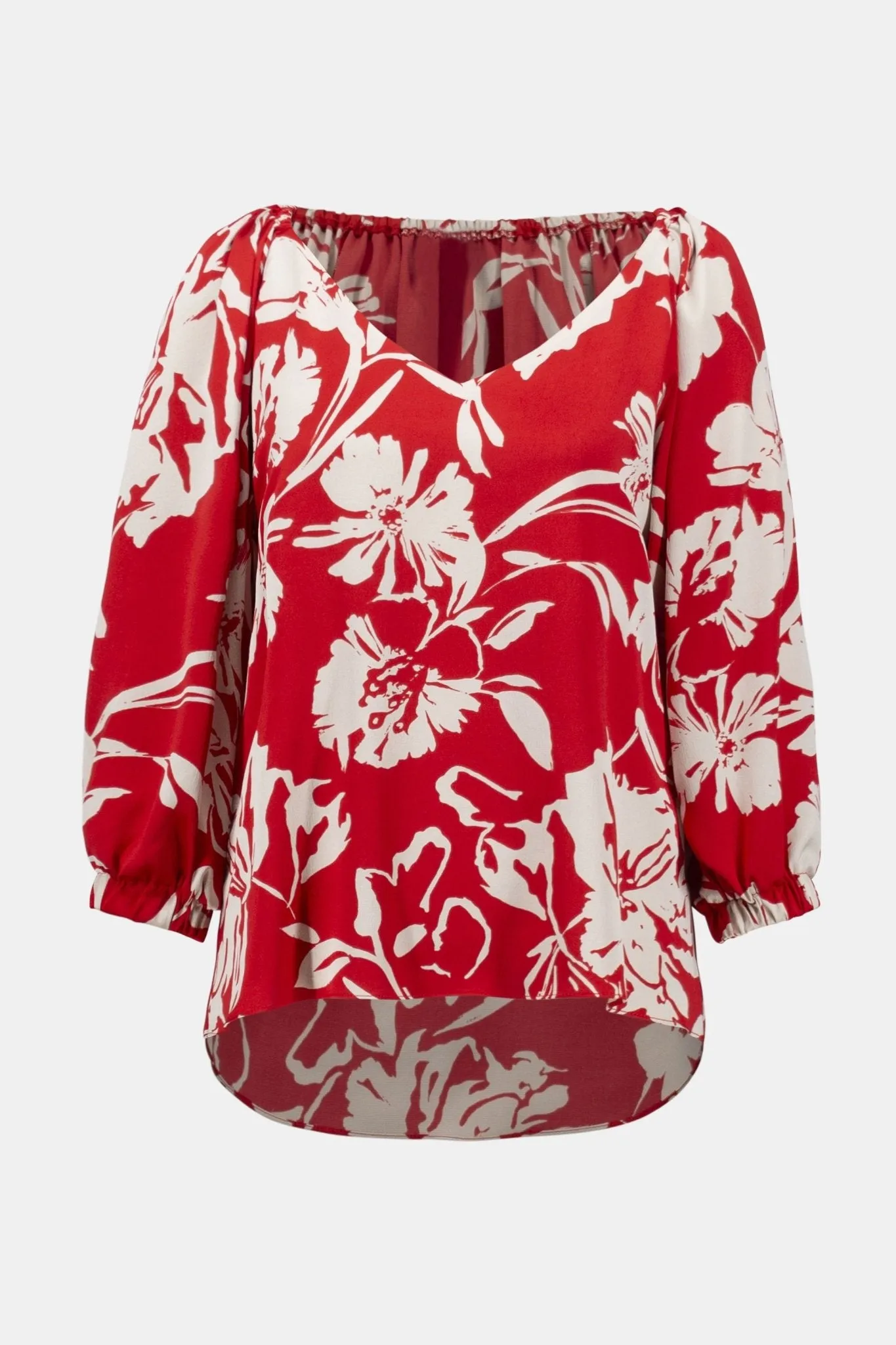 Satin Floral Print Straight Top