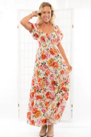 Show Me Your Mumu Ivory Hillside Floral Joanna Midi Dress