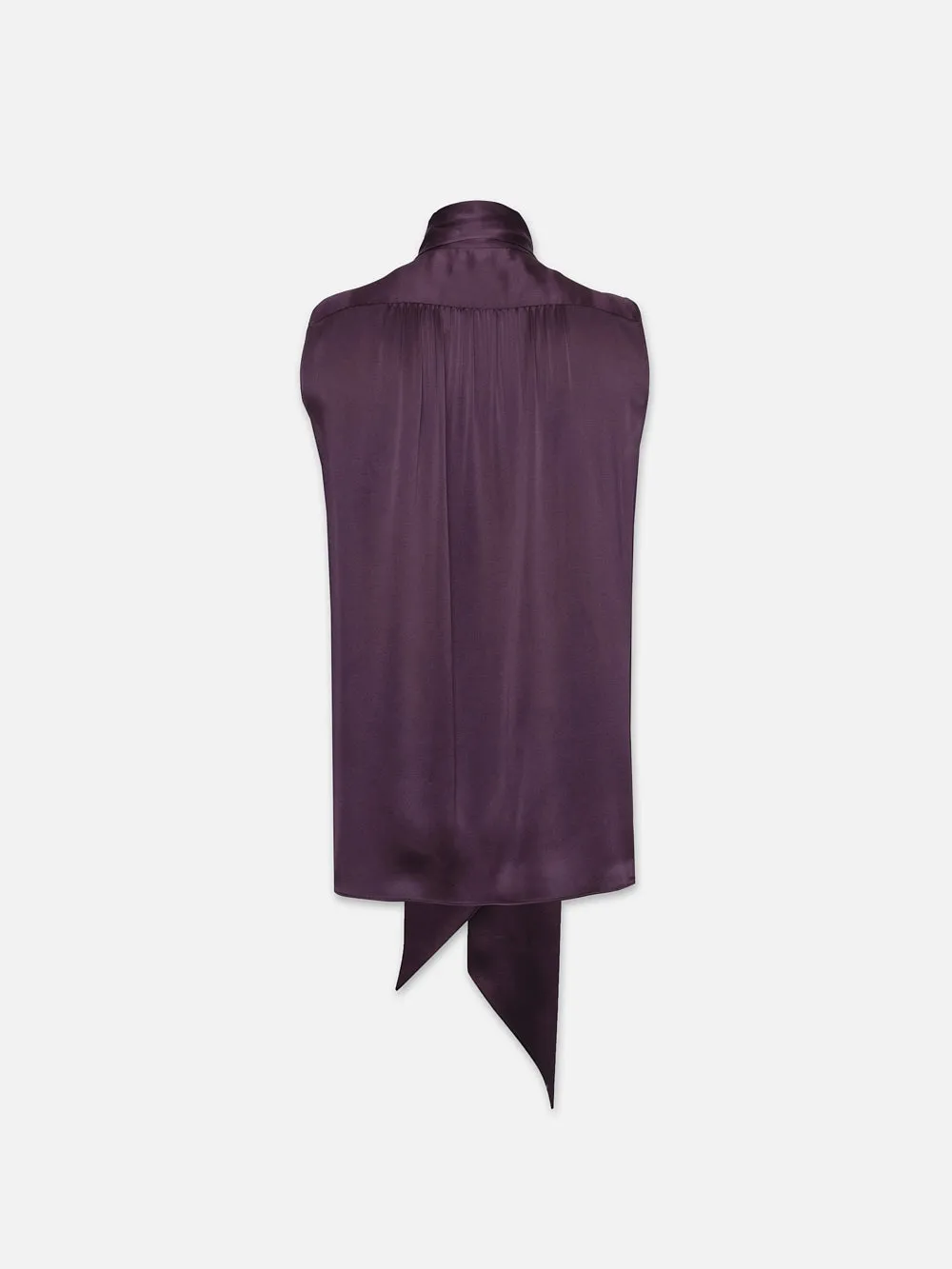 Sleeveless Femme Tie Neck Blouse -- Plum