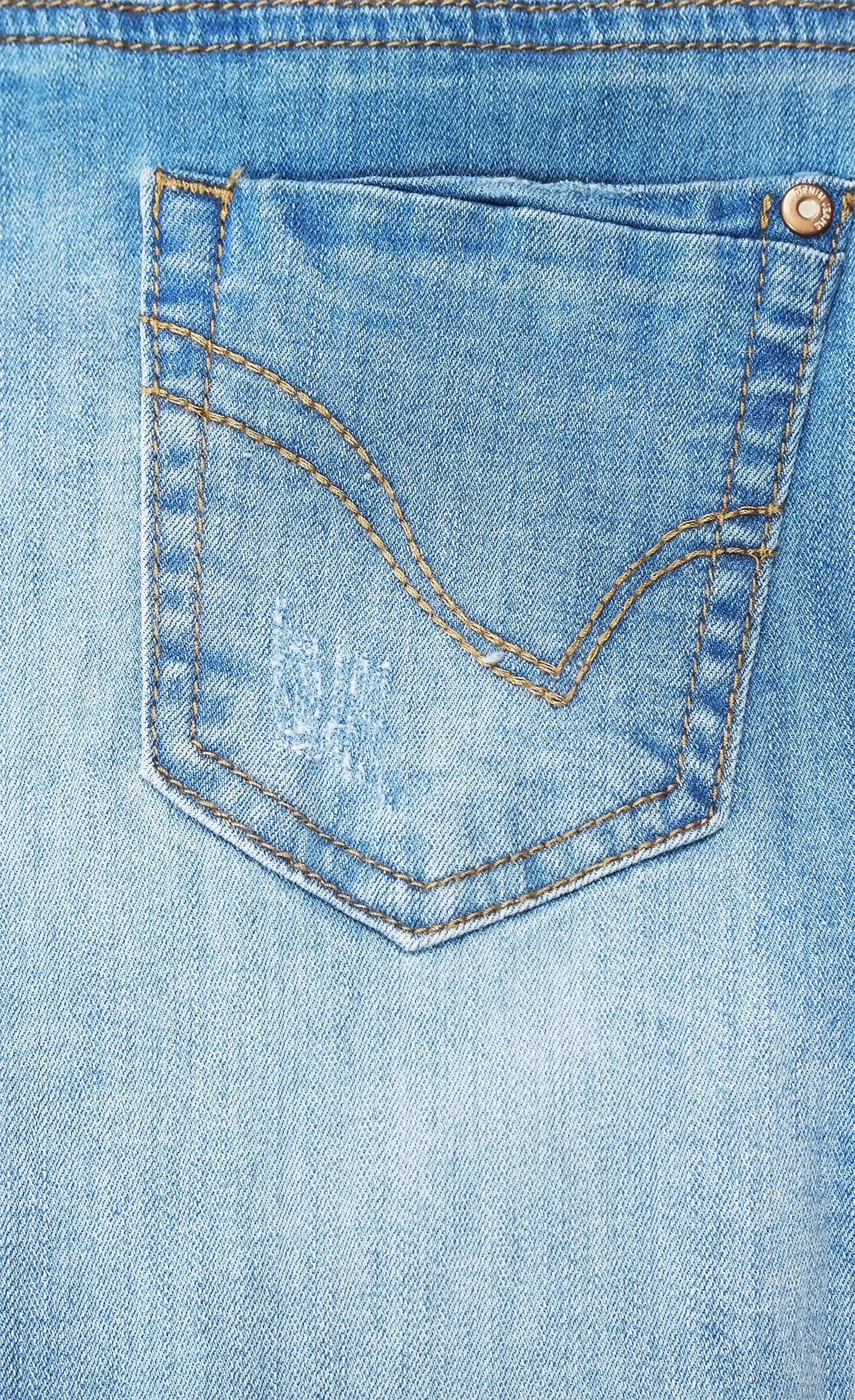 Slim Jeans For Kids Bird Shaped Ripped Holes Elastic Band Inside
