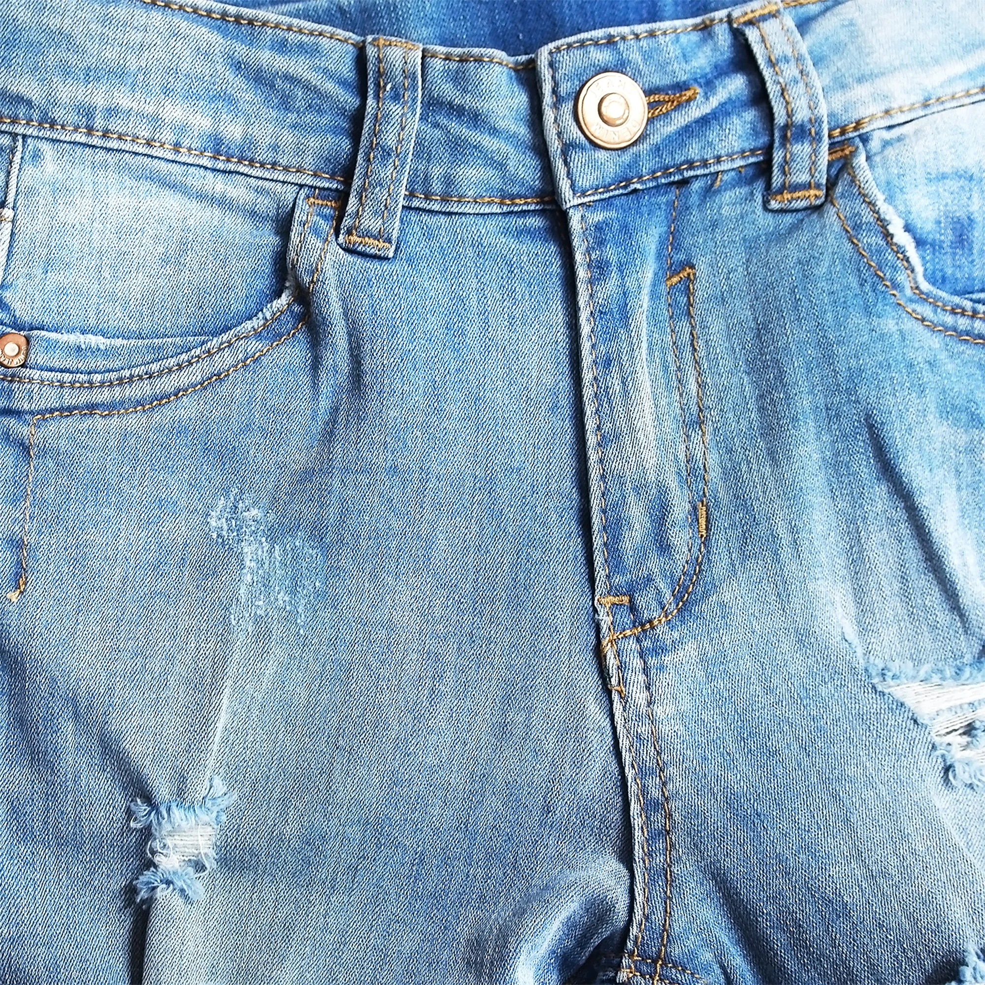 Slim Jeans For Kids Bird Shaped Ripped Holes Elastic Band Inside