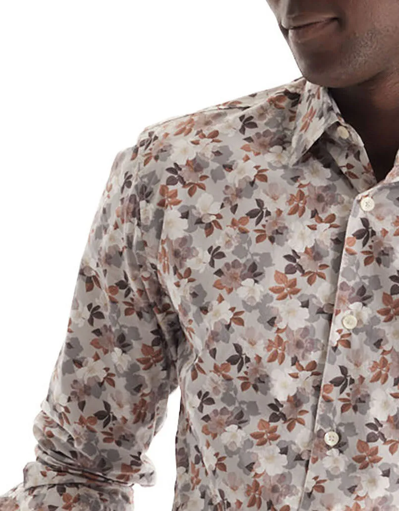 Soft Cloth Point Collar Shirt in Italian Woven Fabric - Flat Grey Hex