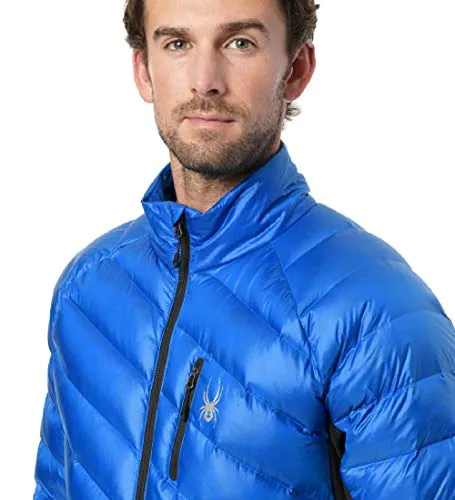 Spyder Men's Syrround Down Hybrid Full Zip Jacket, Turkish Sea/Black/Black, Large