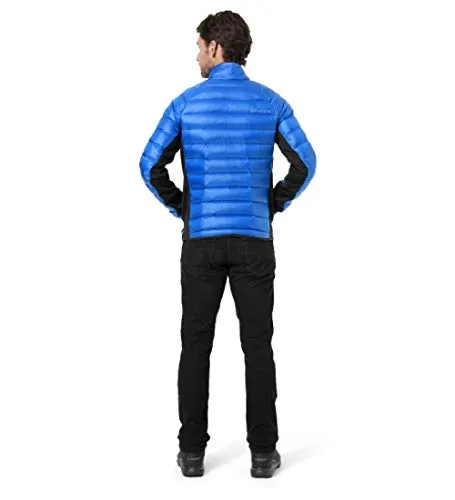 Spyder Men's Syrround Down Hybrid Full Zip Jacket, Turkish Sea/Black/Black, Large
