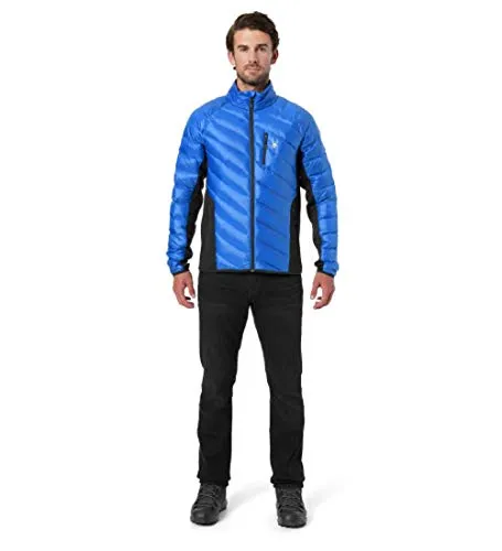 Spyder Men's Syrround Down Hybrid Full Zip Jacket, Turkish Sea/Black/Black, Large