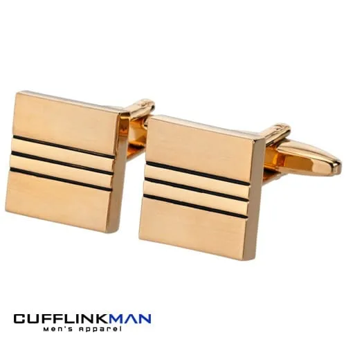 Square River Cufflinks Gold Edition
