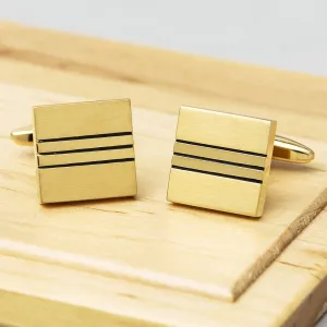 Square River Cufflinks Gold Edition