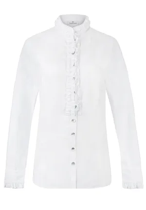 Stockerpoint Kate white Blouse with ruffles and  long sleeves