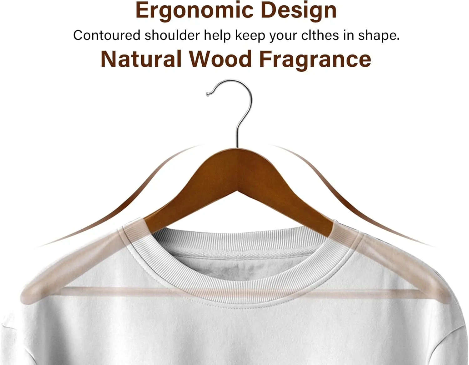 StorageWorks Extra Wide Shoulder Wood Coat Hanger for Coats, Shirts