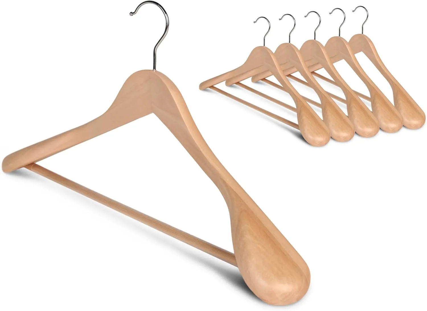 StorageWorks Extra Wide Shoulder Wood Coat Hanger for Coats, Shirts