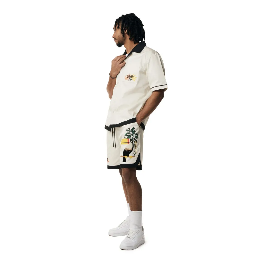 Toucan Resort Polished Twill Shirt - Chalk