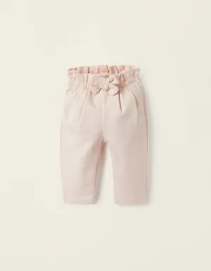Trousers with decorative Bow for Newborn Baby Girls, Pink