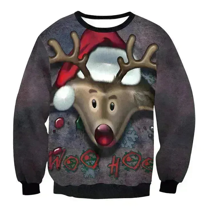 UGLY CHRISTMAS SWEATER Vacation Santa Elf Funny Womens Men Sweaters Tops Autumn Winter Clothing