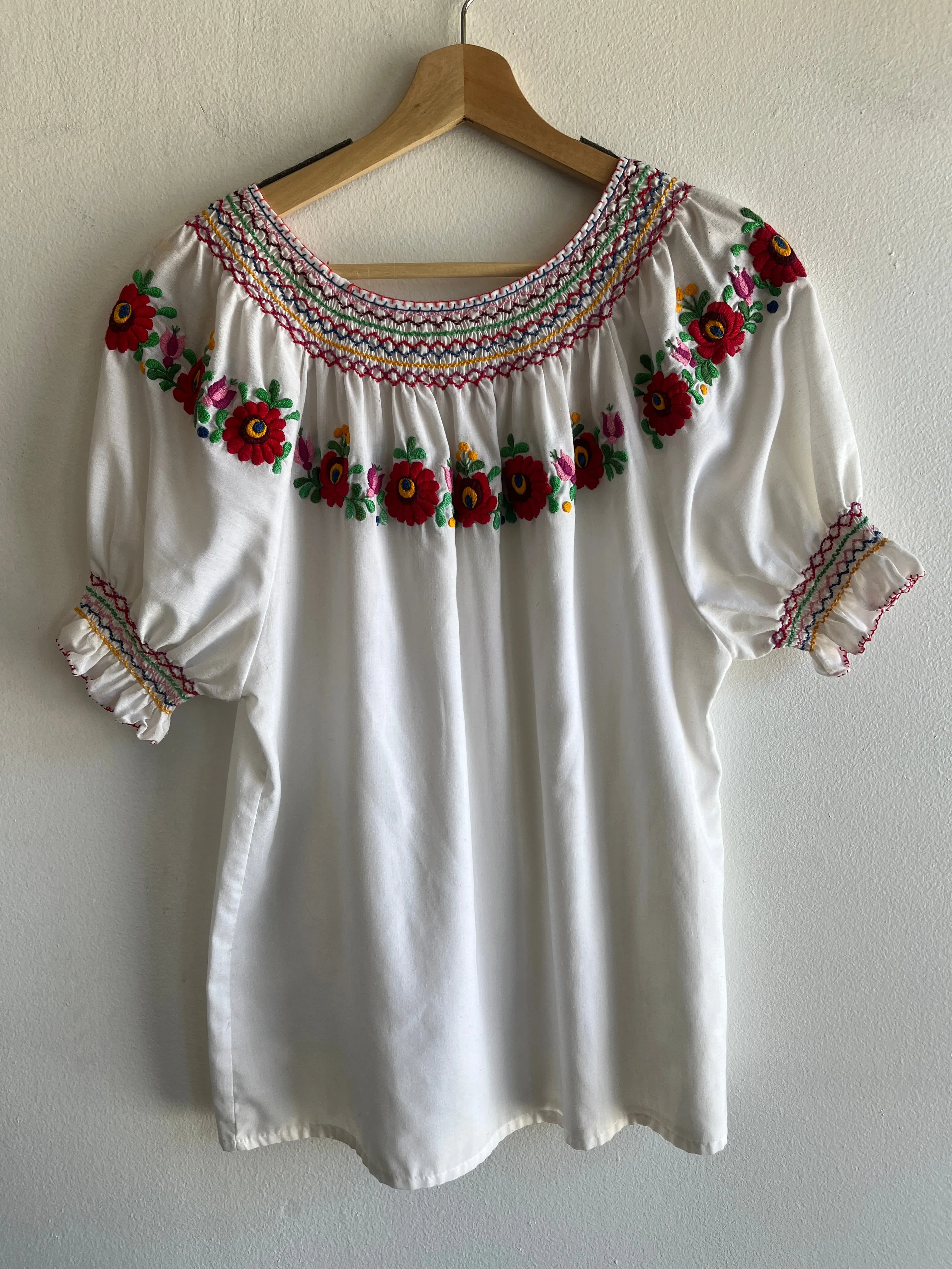 Vintage 1970s Oaxacan Embroidered Blouse