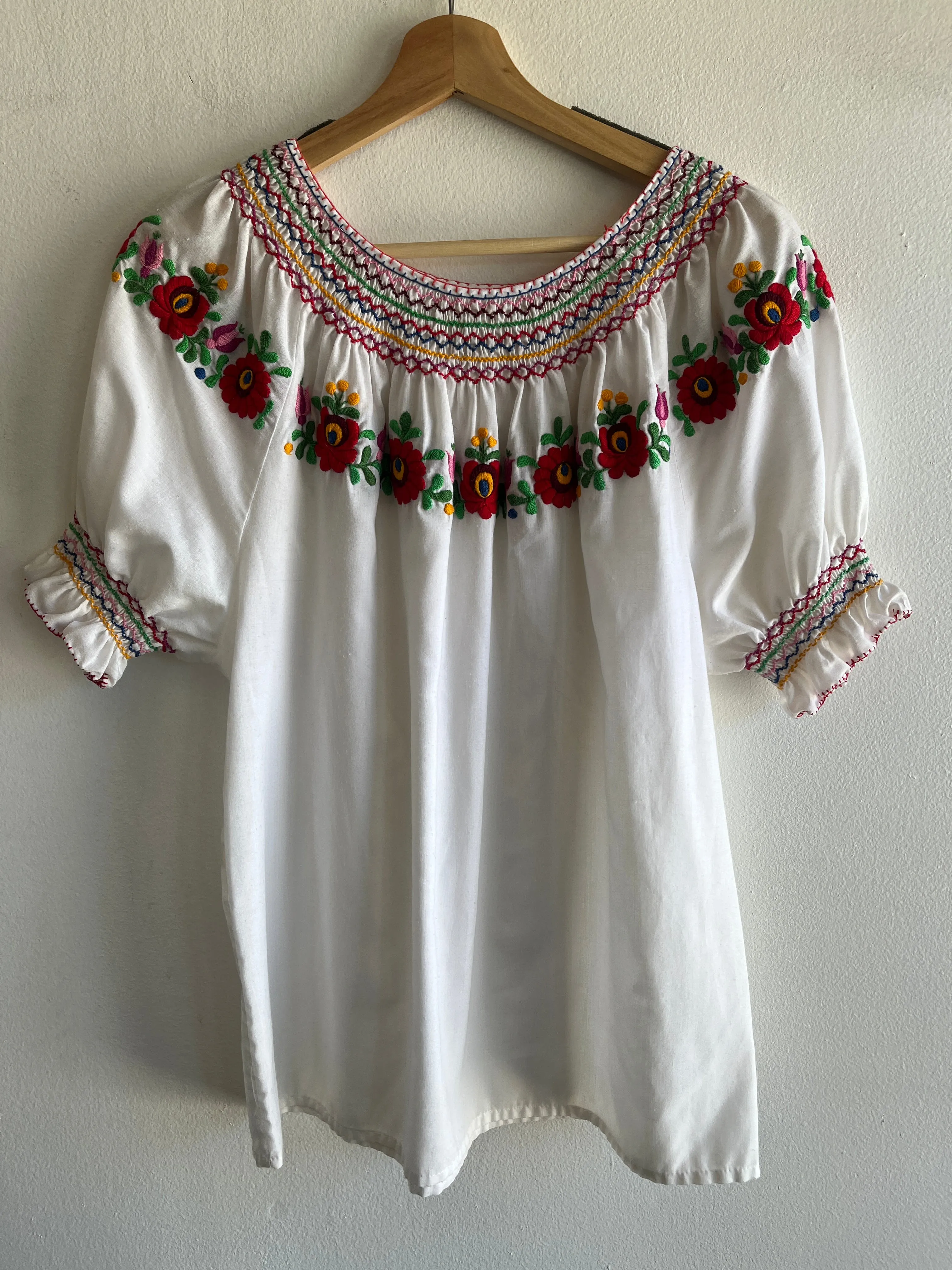 Vintage 1970s Oaxacan Embroidered Blouse