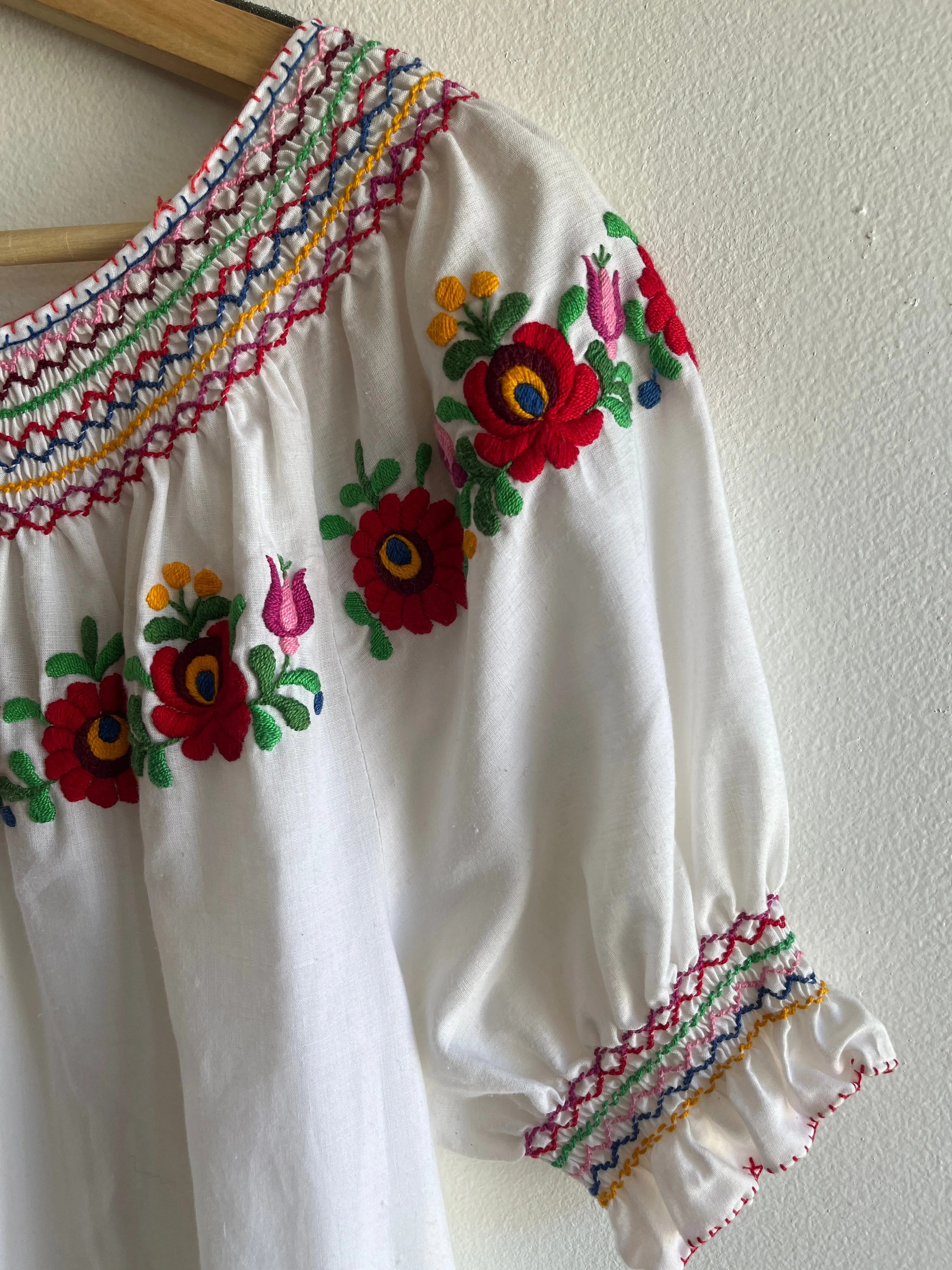 Vintage 1970s Oaxacan Embroidered Blouse