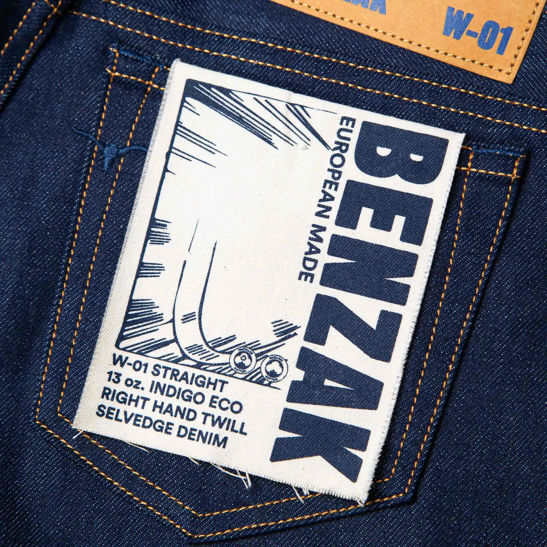 W-01 STRAIGHT 13 oz. indigo eco selvedge
