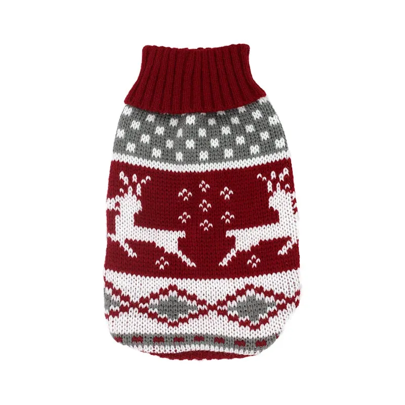 Warm Dog Sweaters for Small Medium Dogs Winter - Cute Knitted Puppy Coat - Chihuahua French Bulldog Yorkie - Animal Pattern