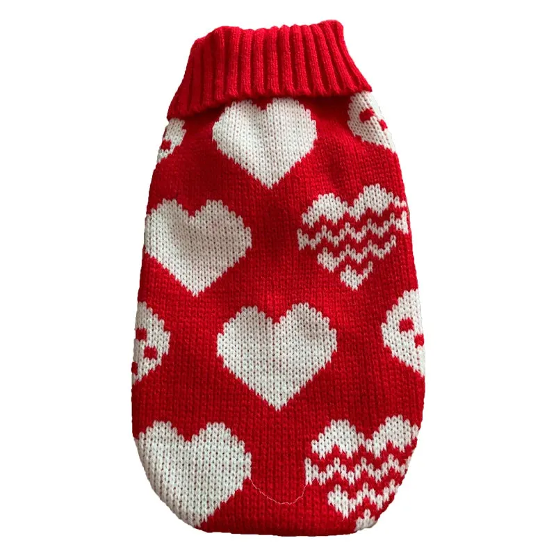Warm Dog Sweaters for Small Medium Dogs Winter - Cute Knitted Puppy Coat - Chihuahua French Bulldog Yorkie - Animal Pattern
