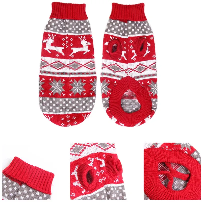 Warm Dog Sweaters for Small Medium Dogs Winter - Cute Knitted Puppy Coat - Chihuahua French Bulldog Yorkie - Animal Pattern