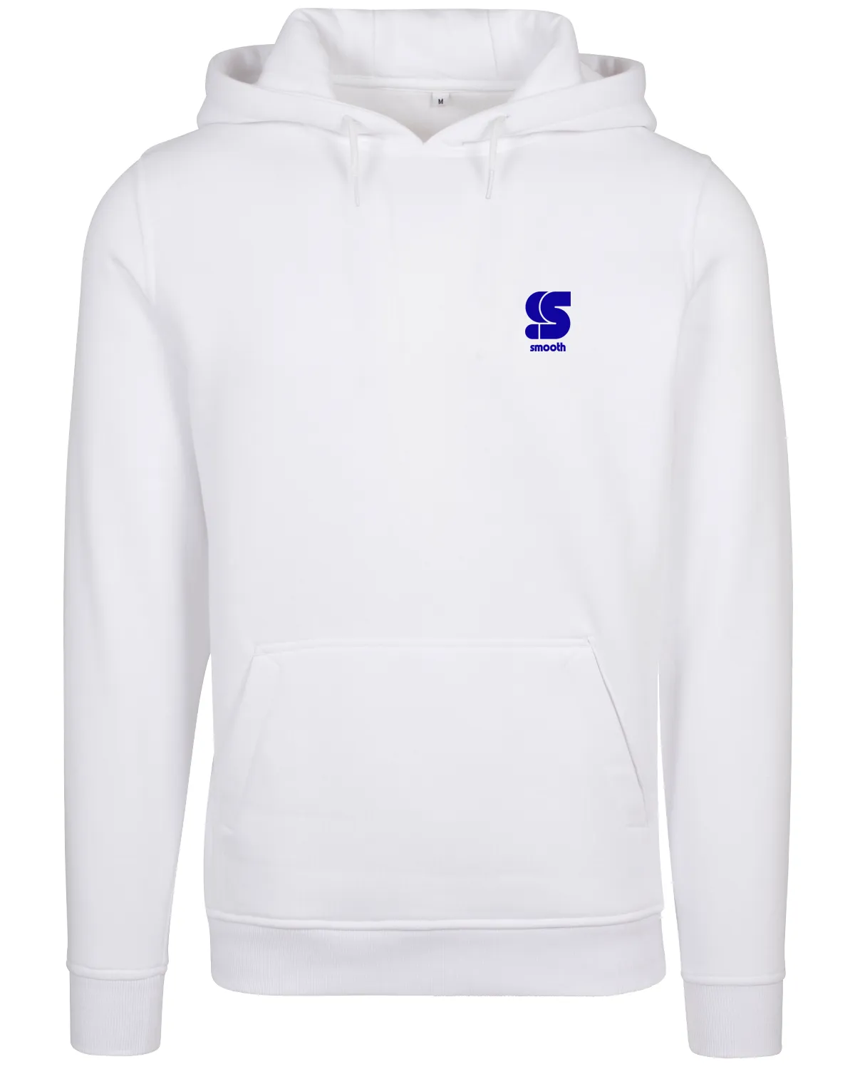 White Hoodie / S Logo Blue Front Back Men
