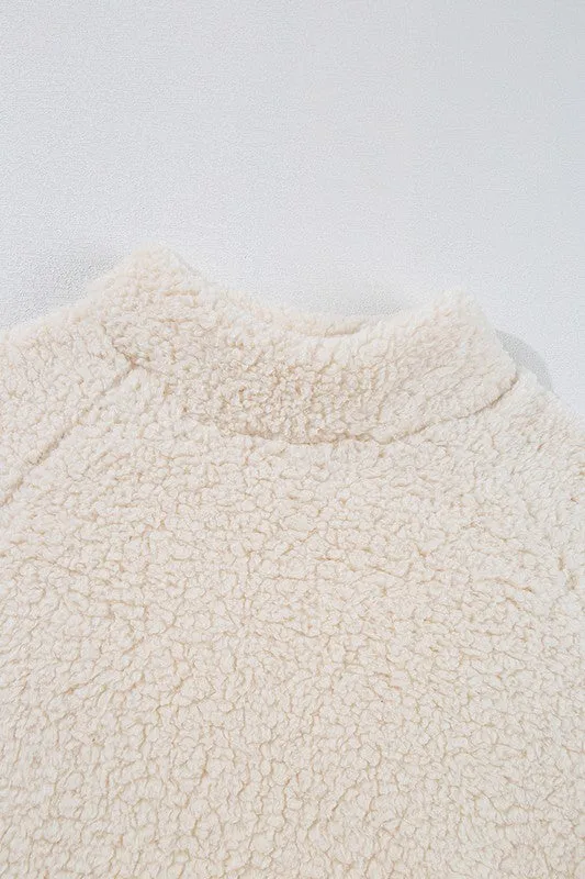 Women Solid Fleece High Neck Pullover Sweatshirt