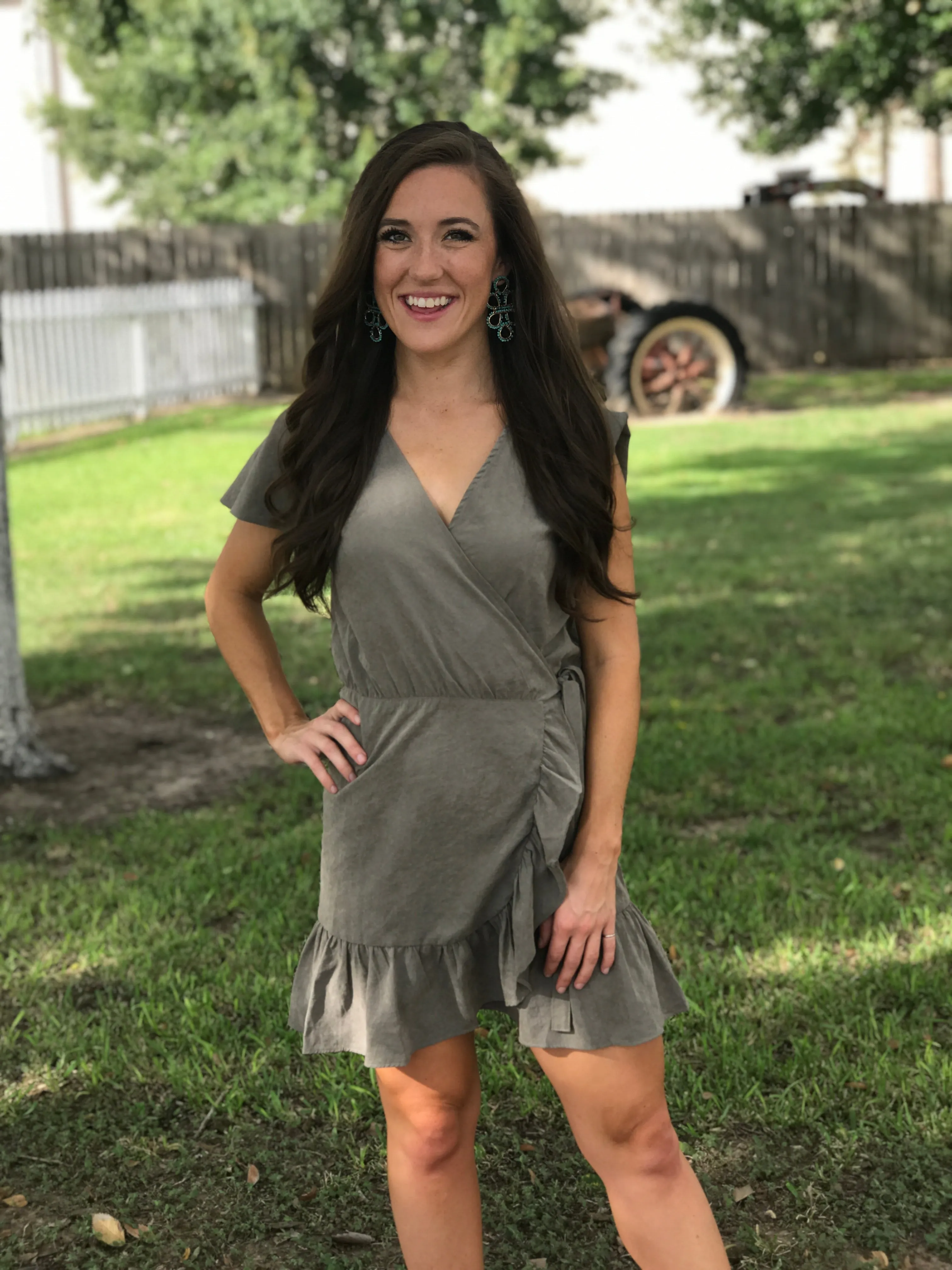 Wrapped Up in You Dress - Grey