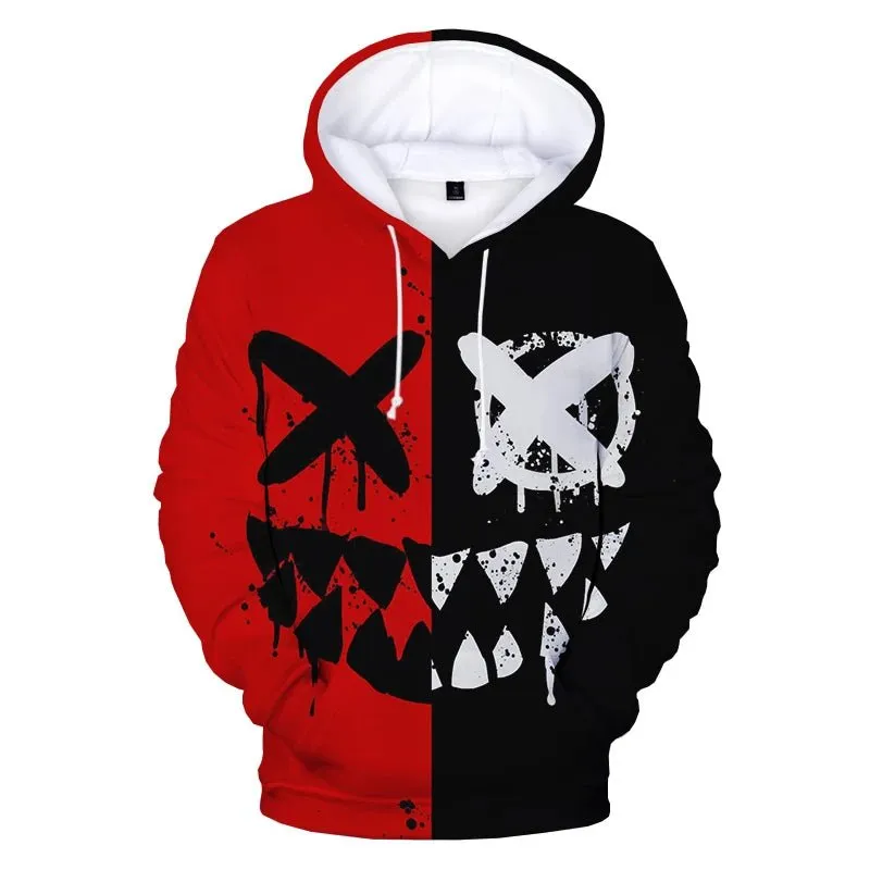 XOXO Devil Smiling Face Hoodie - Funny Graphic Pullover for Men & Women