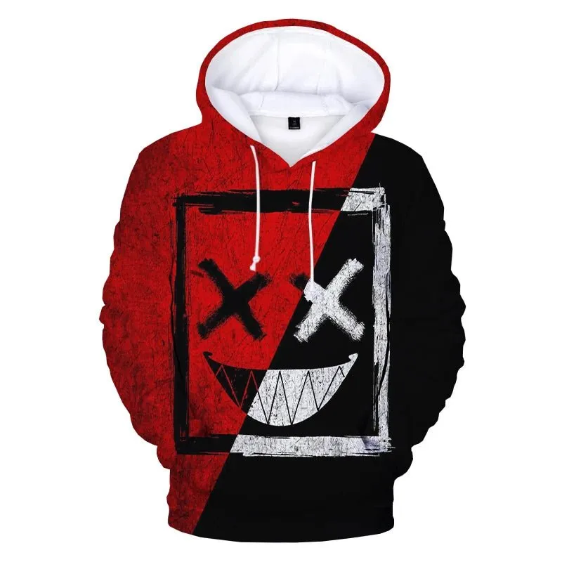 XOXO Devil Smiling Face Hoodie - Funny Graphic Pullover for Men & Women