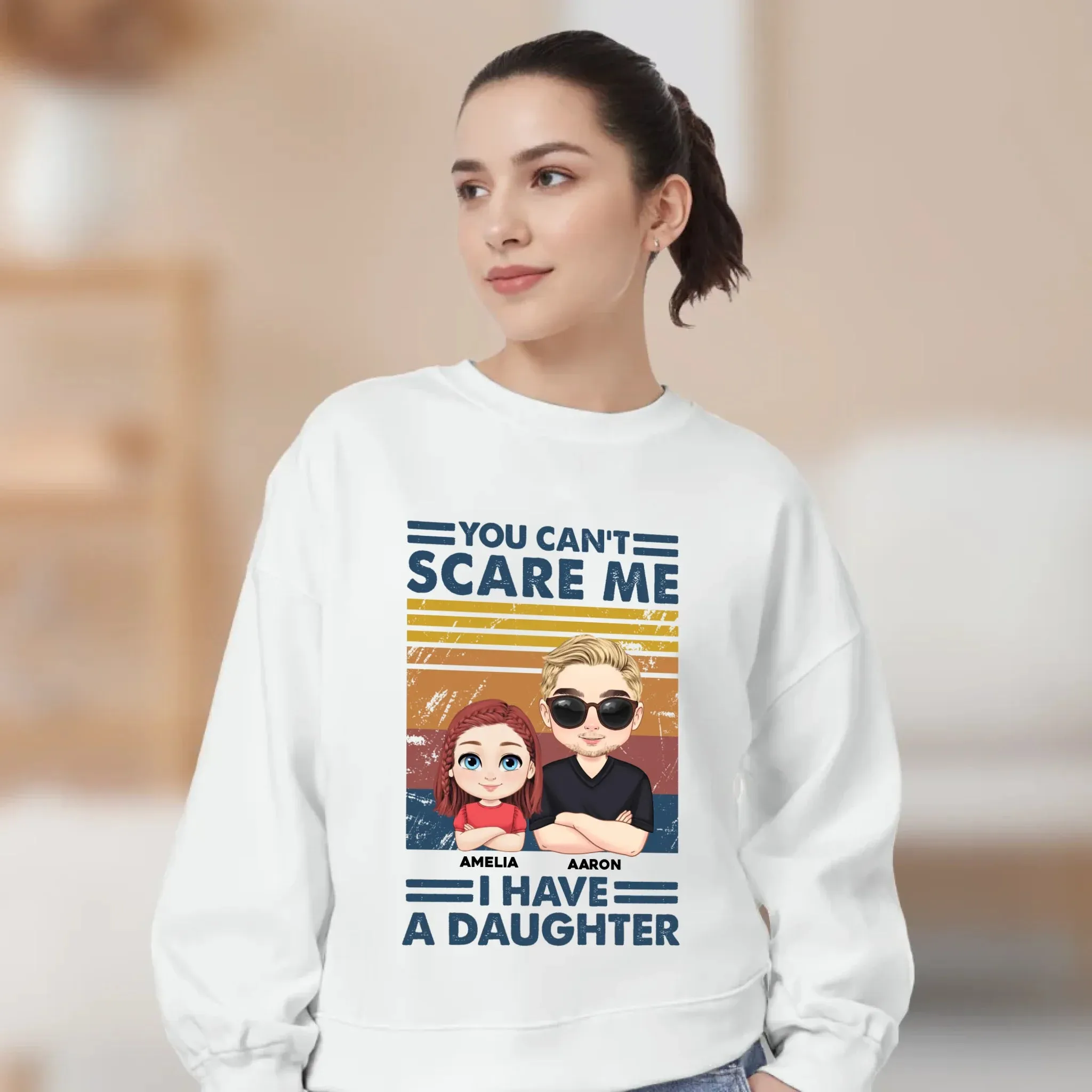 You Can't Scare Me - Personalized Family Sweater